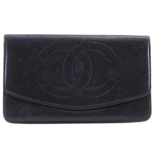 CHANEL COCO Mark Purse vintage black lambskin Women